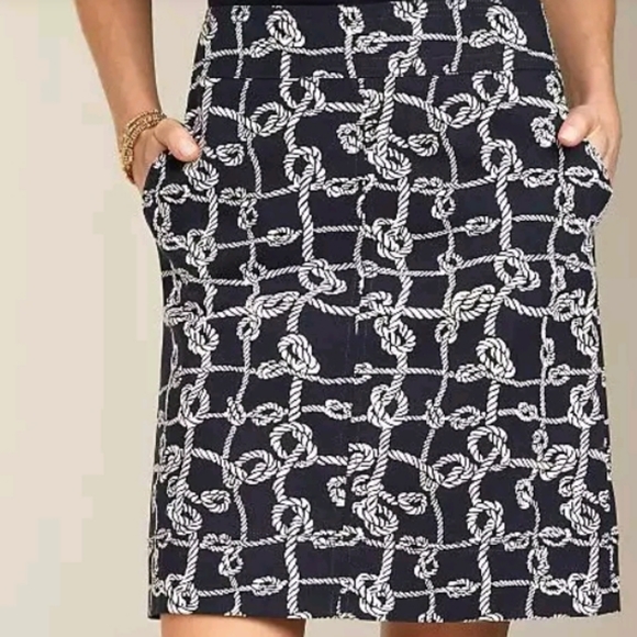 Talbots Dresses & Skirts - Talbots navy nautical rope cotton twill a-line skirt size 8